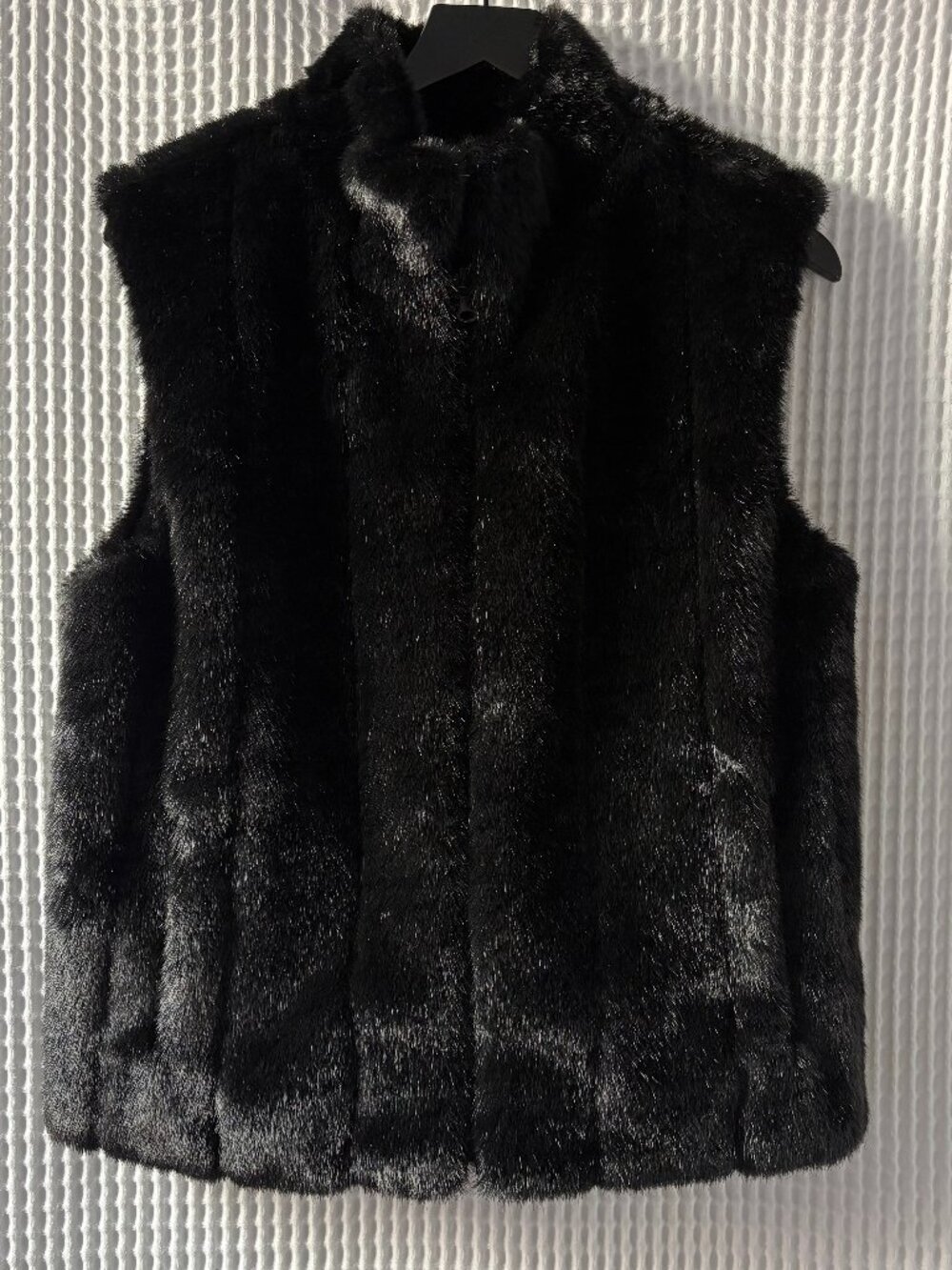 Reversible Giacca black faur fur mink women's vest size medium